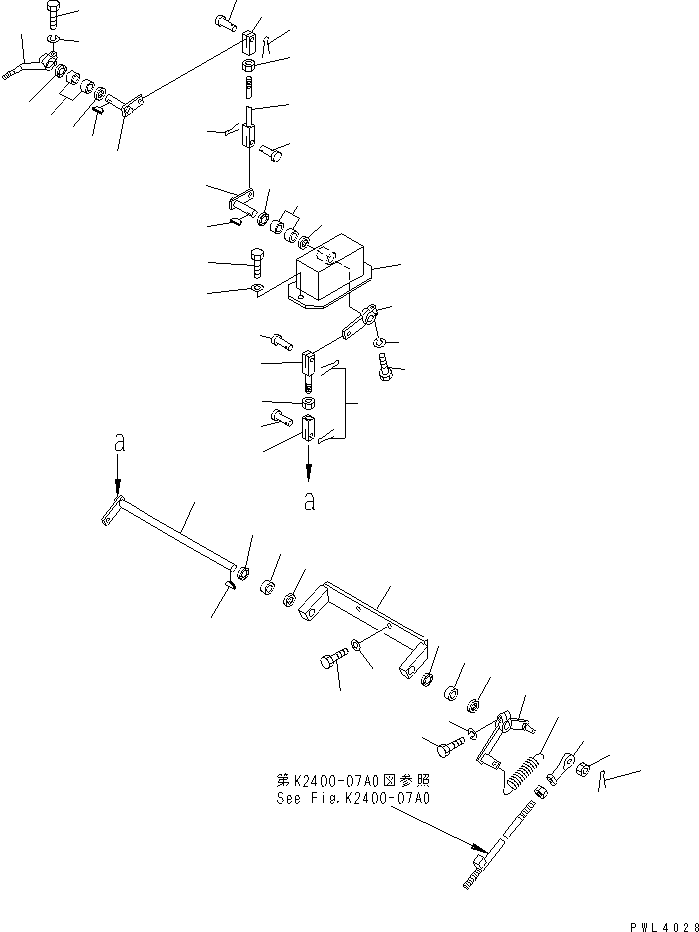 670. PARKING BRAKE LEVER [K2110-06A0] - Komatsu part D355C-3 S/N 14263-UP (SA6D140-2 Eng. Installed (-50cent. Spec.)) [d355c-0c]
