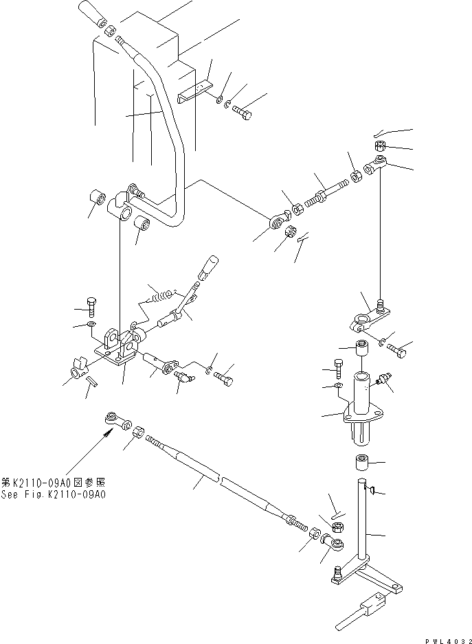 740. BOOM CONTROL LEVER [K2110-11A0] - Komatsu part D355C-3 S/N 14263-UP (SA6D140-2 Eng. Installed (-50cent. Spec.)) [d355c-0c]