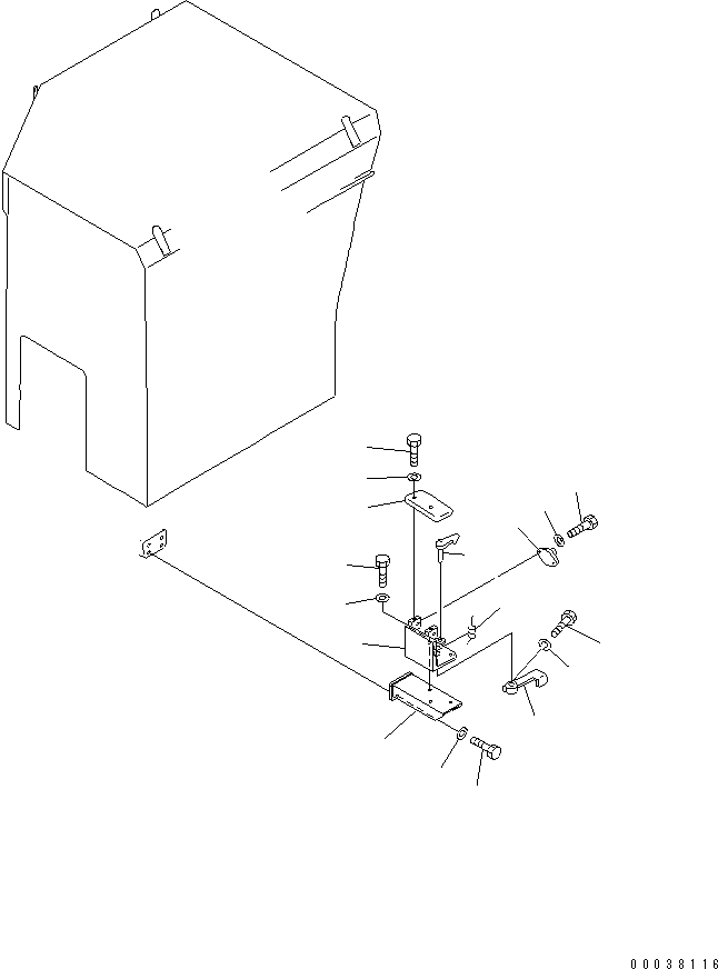 810. CAB DOOR LOCK(#14520-) [K2110-16A3] - Komatsu part D355C-3 S/N 14263-UP (SA6D140-2 Eng. Installed (-50cent. Spec.)) [d355c-0c]