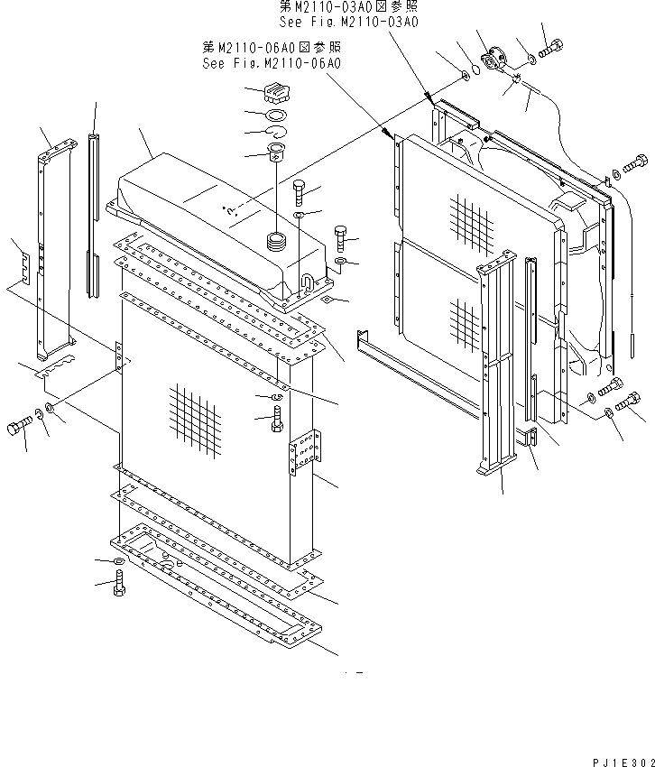 10. RADIATOR [M2110-01A0] - Komatsu part D355C-3 S/N 14263-UP (SA6D140-2 Eng. Installed (-50cent. Spec.)) [d355c-0c]