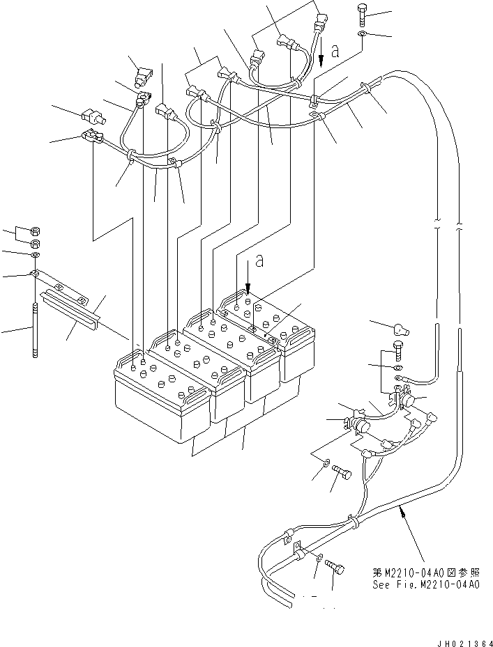 270. PIPING BRACKET AND BATTERY(#15518-) [M2210-06A0A] - Komatsu part D355C-3 S/N 14263-UP (SA6D140-2 Eng. Installed (-50cent. Spec.)) [d355c-0c]