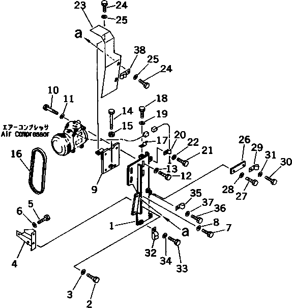 100. AIR COMPRESSOR RELATED PARTS [B0710-02A0] - Komatsu part D375A-3A S/N 17001-UP (7 Track Roller) [d375a-0c]