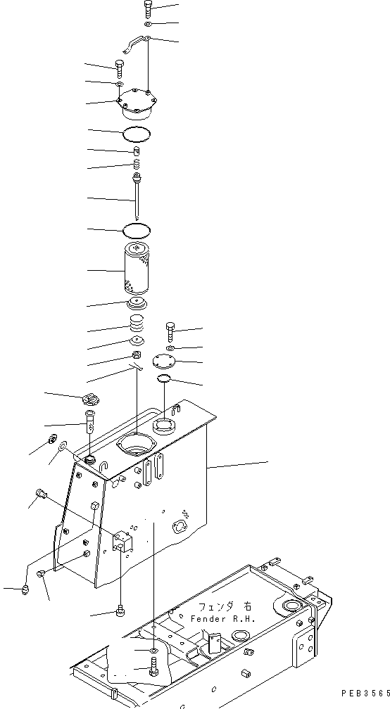 10. HYDRAULIC TANK [H0100-01A0] - Komatsu part D375A-3A S/N 17001-UP (7 Track Roller) [d375a-0c]