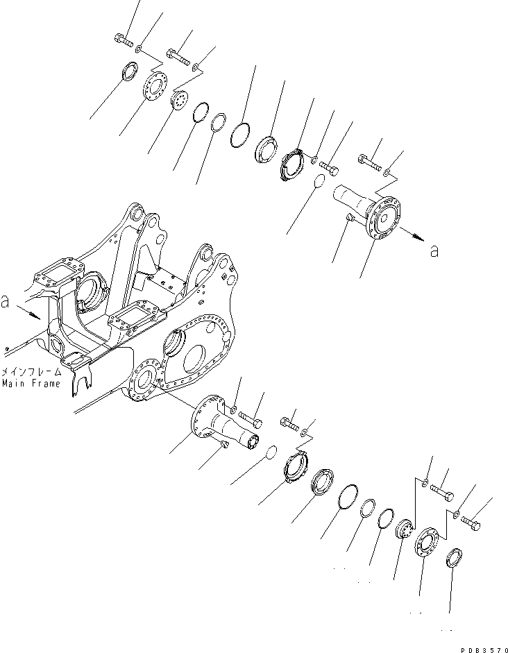 60. PIVOT SHAFT (FOR DUALTILT PITCH DOZER) (7 TRACK ROLLER)(#17501-) [J2700-02A3] - Komatsu part D375A-3A S/N 17001-UP (7 Track Roller) [d375a-0c]