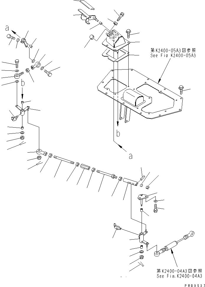 550. DECELERATOR PEDAL (VARIABLE POSITION LEVER)(#17501-) [K2400-06A3] - Komatsu part D375A-3A S/N 17001-UP (7 Track Roller) [d375a-0c]