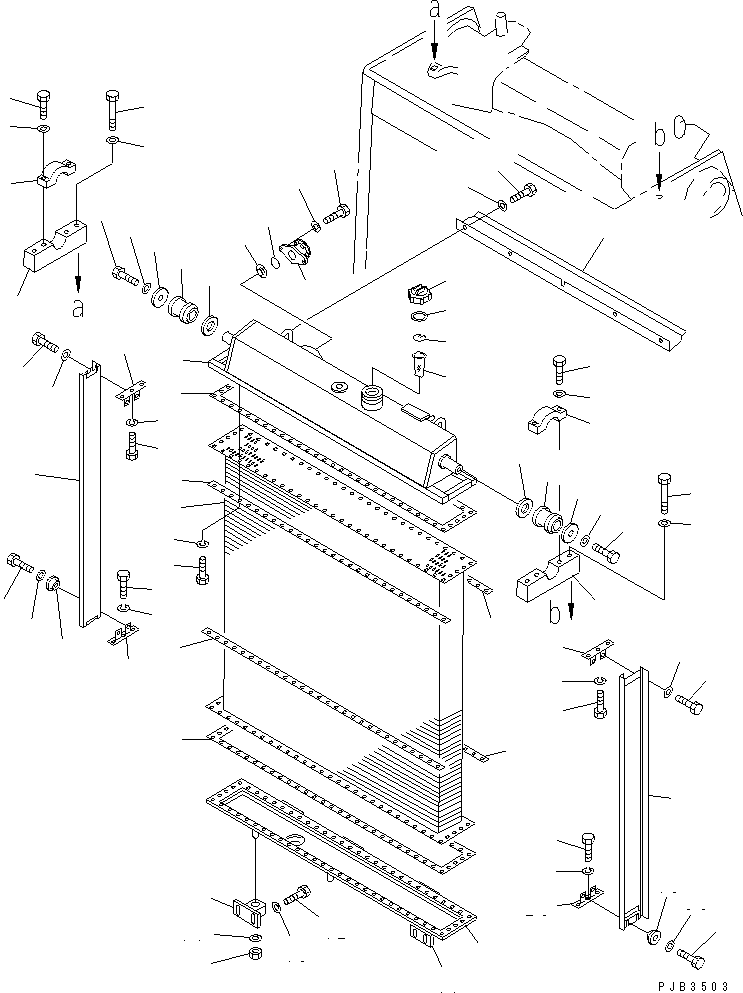 10. RADIATOR AND WIND BREAK [M2110-01A0] - Komatsu part D375A-3A S/N 17001-UP (7 Track Roller) [d375a-0c]