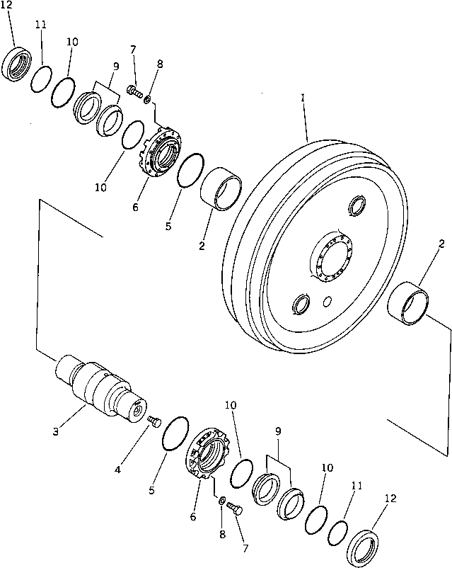 10. FRONT IDLER (7 TRACK ROLLER)(#17501-) [R0110-01A1] - Komatsu part D375A-3A S/N 17001-UP (7 Track Roller) [d375a-0c]