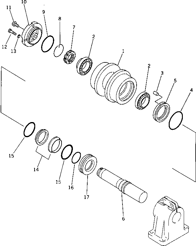 60. CARRIER ROLLER [R0300-01A0] - Komatsu part D375A-3A S/N 17001-UP (7 Track Roller) [d375a-0c]