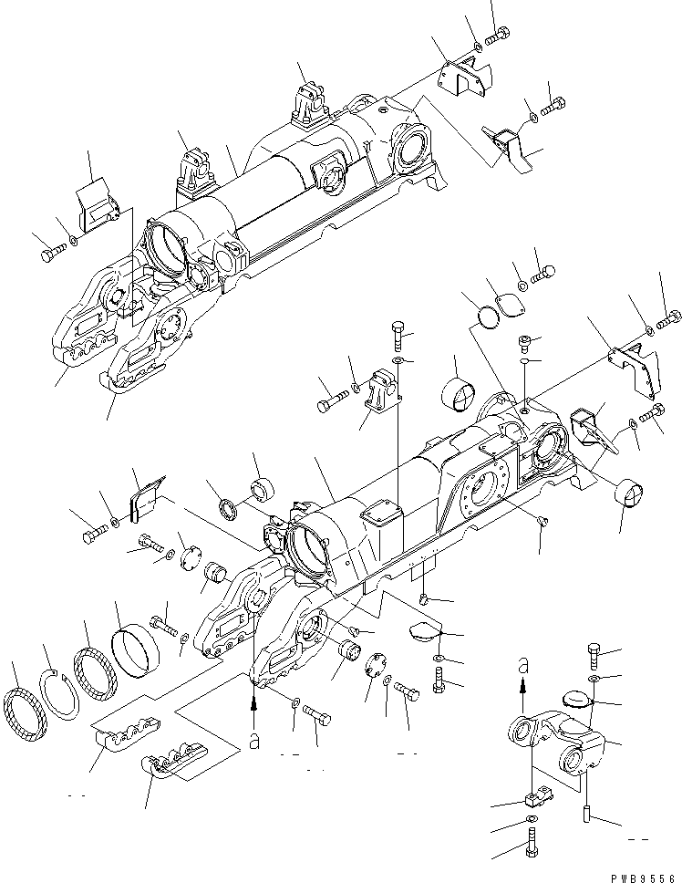 100. TRACK FRAME (7 TRACK ROLLER)(#17501-) [R2100-01A1] - Komatsu part D375A-3A S/N 17001-UP (7 Track Roller) [d375a-0c]