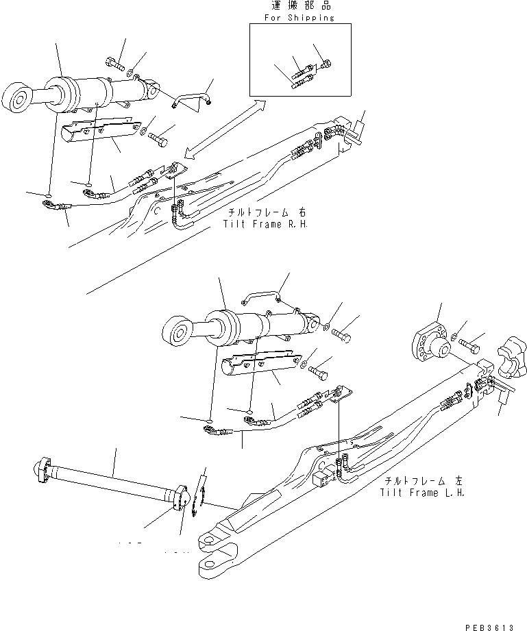 210. HYDRAULIC PIPING (BLADE TILT LINE) (FOR DUAL TILT PITCH DOZER) [T2150-01A1] - Komatsu part D375A-3A S/N 17001-UP (7 Track Roller) [d375a-0c]