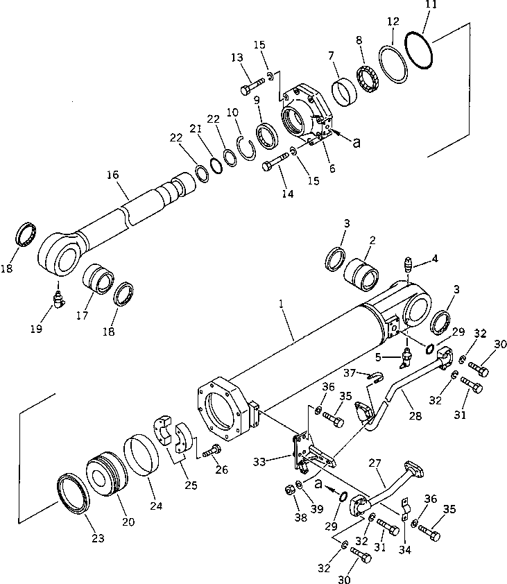 160. RIPPER TILT CYLINDER(#17001-17607) [Y1621-11A0] - Komatsu part D375A-3A S/N 17001-UP (7 Track Roller) [d375a-0c]