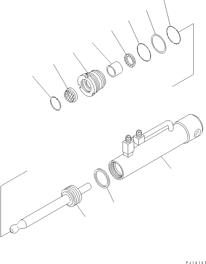 180. PINPULLER CYLINDER [Y1621-21A0] - Komatsu part D375A-3A S/N 17001-UP (7 Track Roller) [d375a-0c]