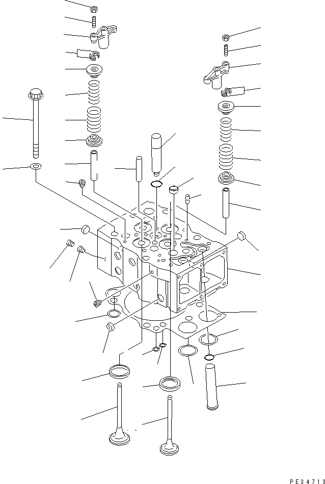 10. CYLINDER HEAD [A1010-A6A6] - Komatsu part D375A-3A S/N 17001-UP (7 Track Roller) [d375a-0c]