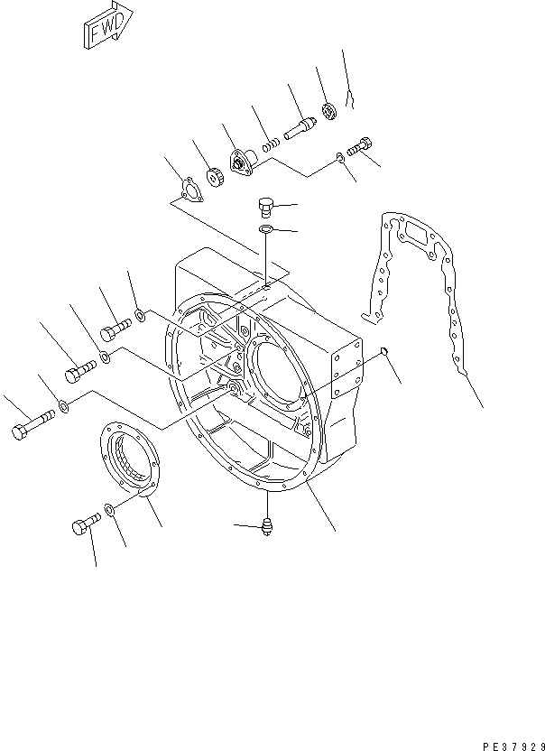 680. FLYWHEEL HOUSING(#17358-) [A2210-A6A2] - Komatsu part D375A-3A S/N 17001-UP (7 Track Roller) [d375a-0c]