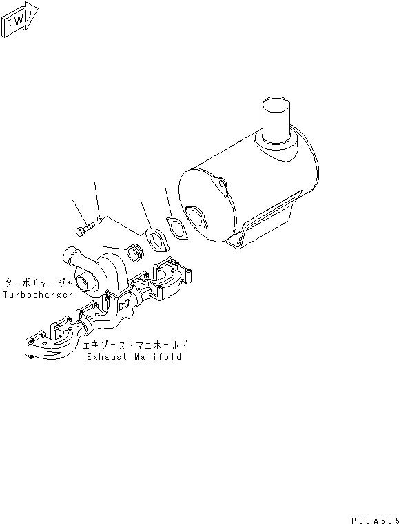 1940. MUFFLER PIPING(#19712-) [B9999-A6A1] - Komatsu part D375A-3A S/N 17001-UP (7 Track Roller) [d375a-0c]