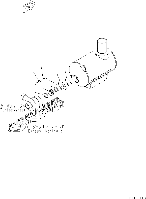 2150. MUFFLER PIPING (EXTREME COLD TERRAIN SPEC.)(#19712-) [B9999-A6F3] - Komatsu part D375A-3A S/N 17001-UP (7 Track Roller) [d375a-0c]