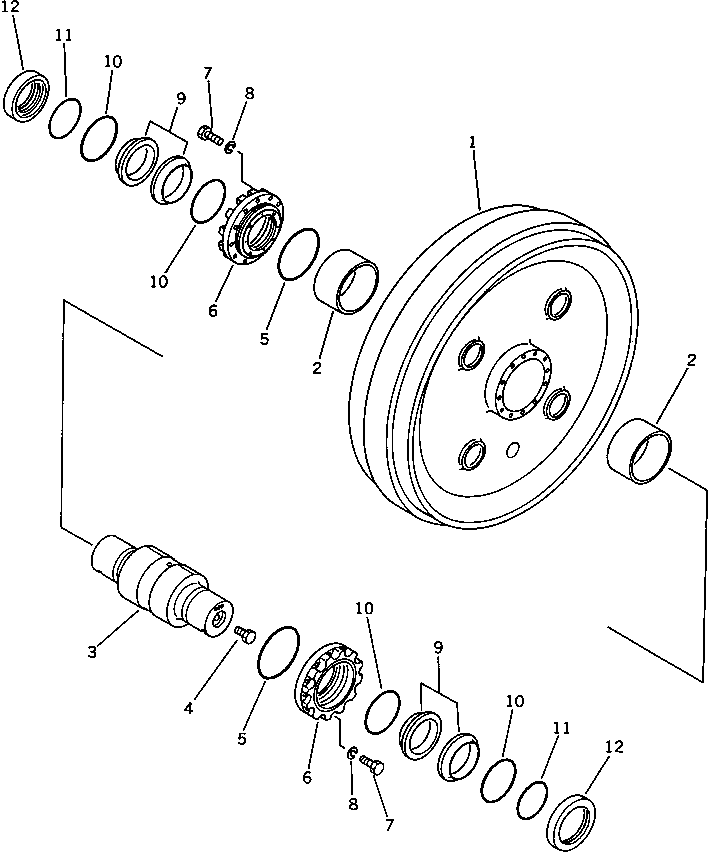 80. FRONT IDLER [4101] - Komatsu part D375A-1 S/N 15001-UP [d375a-1c]
