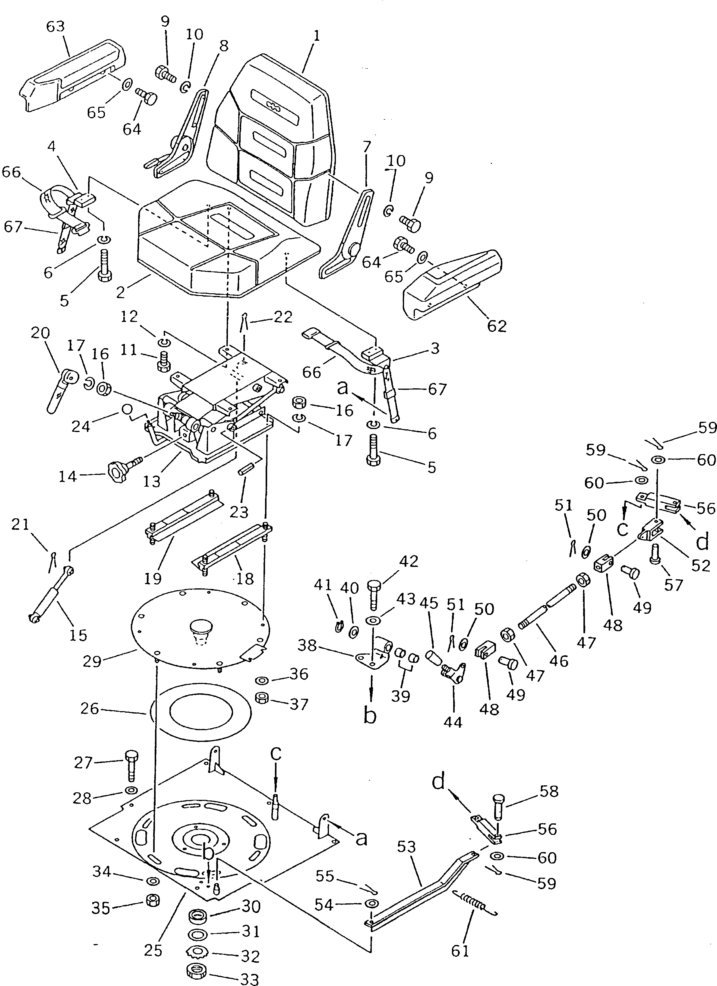 110. OPERATOR'S SEAT [5101] - Komatsu part D375A-1 S/N 15001-UP [d375a-1c]