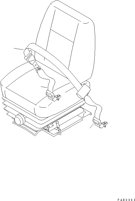 40. SEAT BELT (FOR KAB) [K0160-01A0] - Komatsu part D375A-3D S/N 17001-UP (-50cent. Spec.) [d375a-2c]