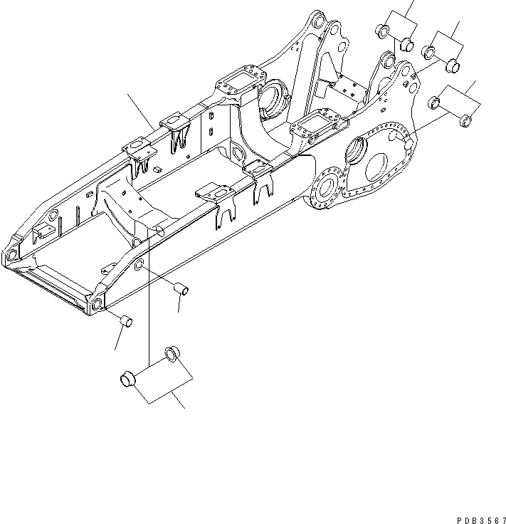 10. MAIN FRAME (6 TRACK ROLLER) [J2100-01A0] - Komatsu part D375A-3 S/N 17001-UP (6 Track Roller) [d375a-3c]
