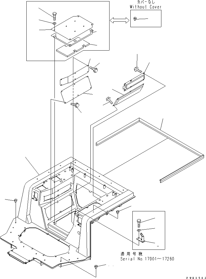 310. FLOOR FRAME (WITH CAB) [K2110-01A0] - Komatsu part D375A-3 S/N 17001-UP (6 Track Roller) [d375a-3c]