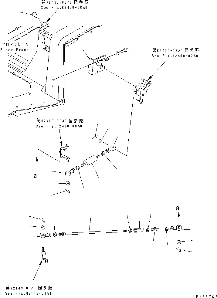 530. FUEL CONTROL LEVER (2/2) [K2400-03A0] - Komatsu part D375A-3 S/N 17001-UP (6 Track Roller) [d375a-3c]