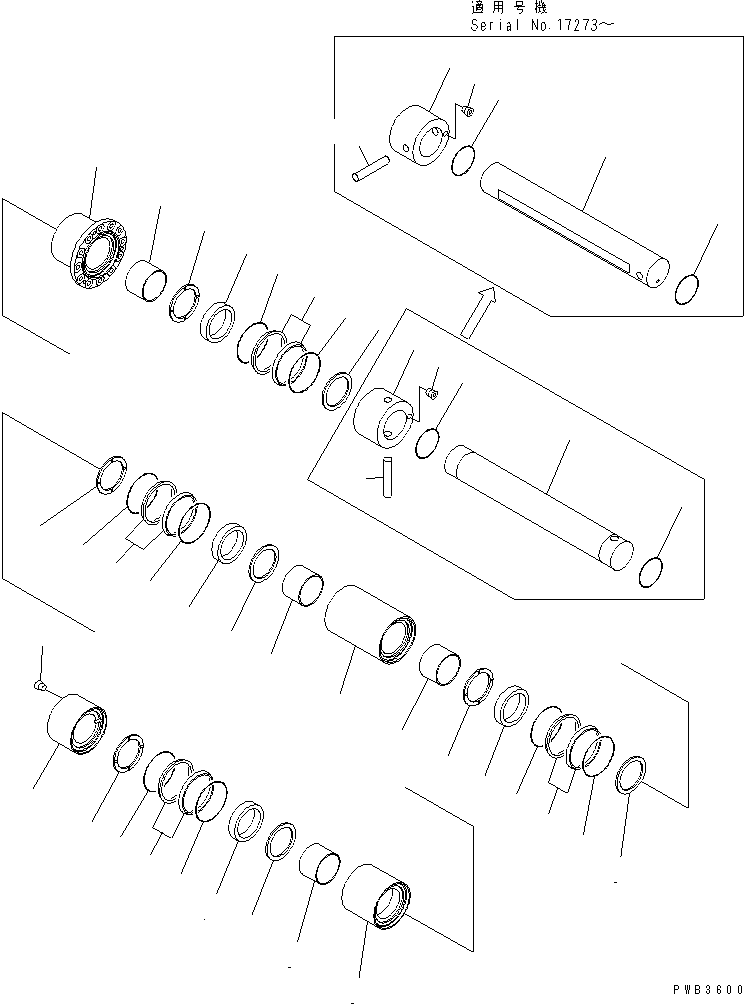 90. PIN (6 TRACK ROLLER) [R0200-04A0] - Komatsu part D375A-3 S/N 17001-UP (6 Track Roller) [d375a-3c]