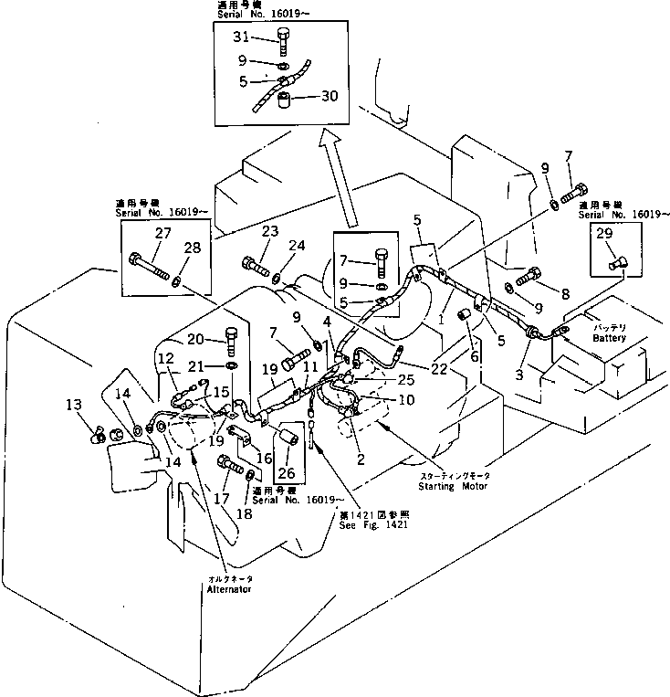 210. ELECTRICAL SYSTEM (2) [1422] - Komatsu part D375A-2 S/N 16001-UP [d375a-4c]