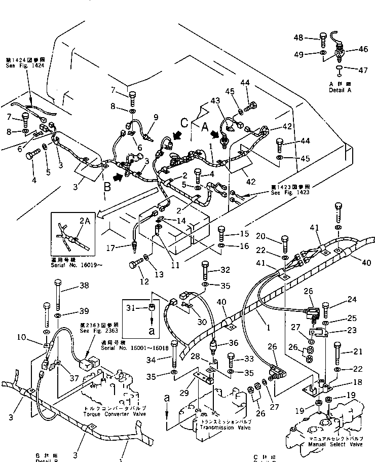 240. ELECTRICAL SYSTEM (5) [1425] - Komatsu part D375A-2 S/N 16001-UP [d375a-4c]