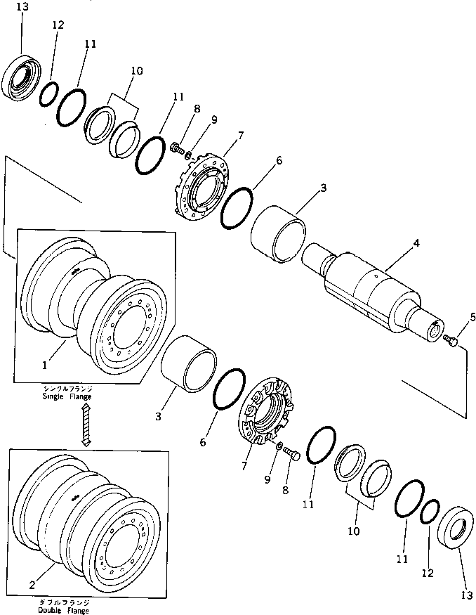 50. TRACK ROLLER [3201] - Komatsu part D375A-2 S/N 16001-UP [d375a-4c]