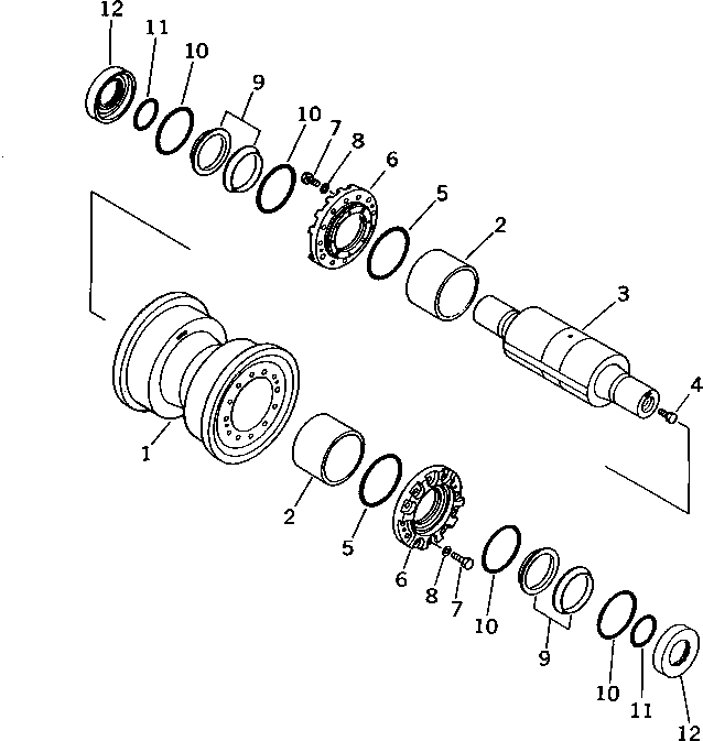 60. TRACK ROLLER (MUD SPEC) [3203] - Komatsu part D375A-2 S/N 16001-UP [d375a-4c]