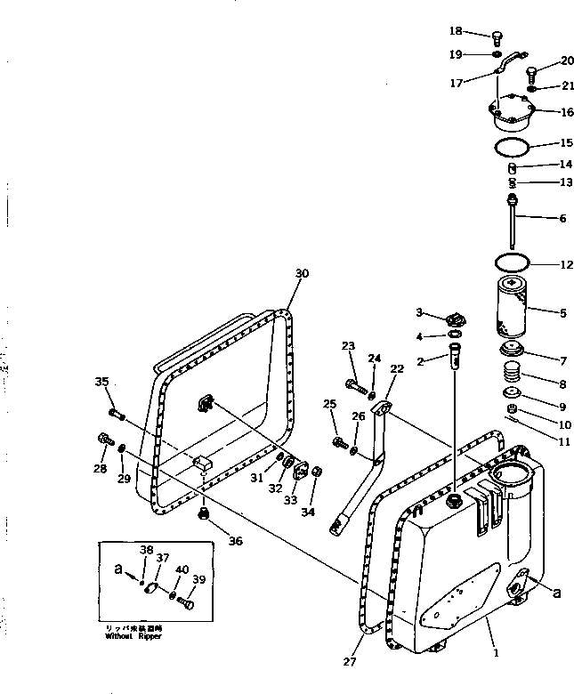 20. HYDRAULIC TANK [6021] - Komatsu part D375A-2 S/N 16001-UP [d375a-4c]