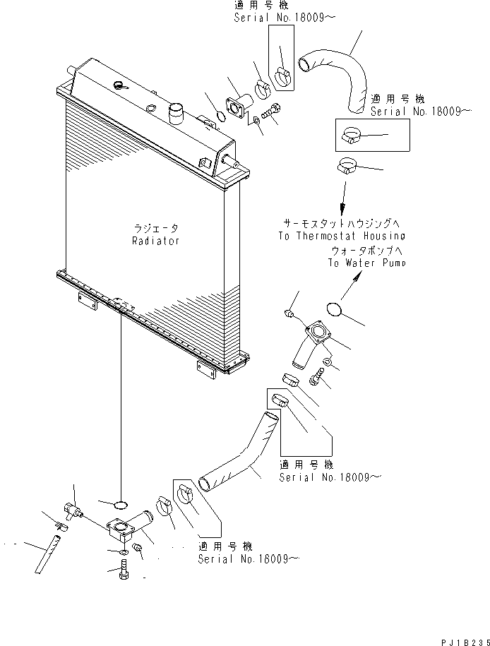 10. RADIATOR PIPING [C0120-01A0] - Komatsu part D375A-5 S/N 18001-UP [d375a-5c]