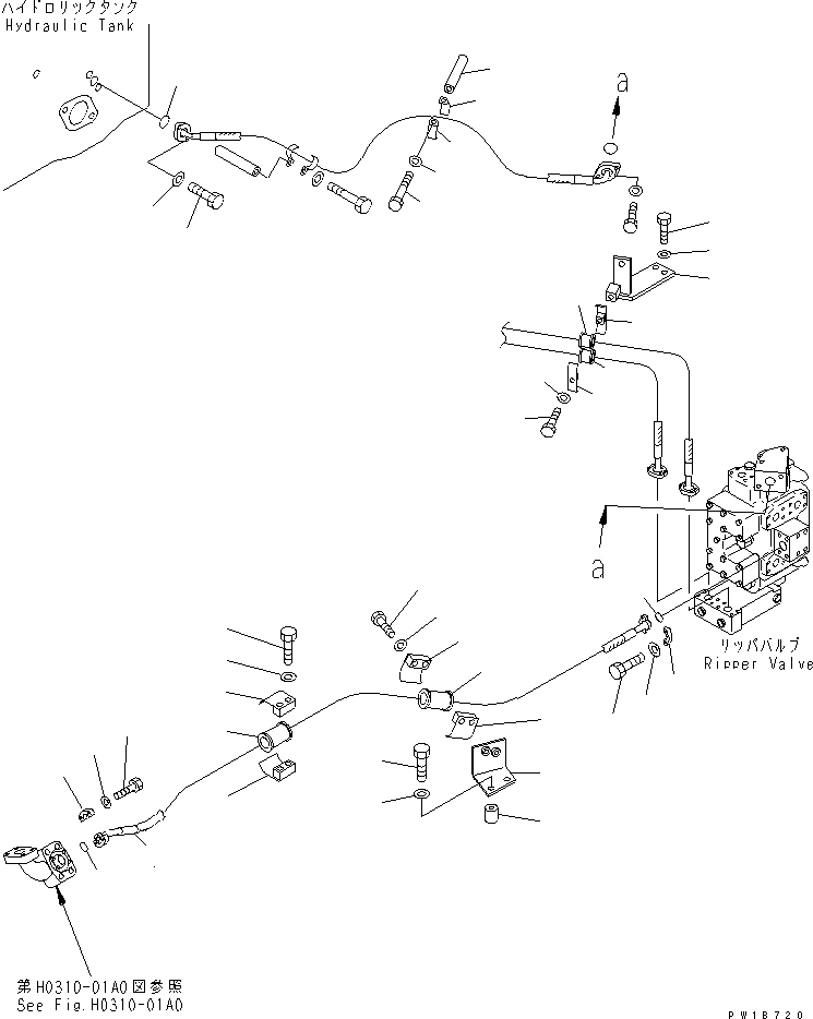 120. RIPPER LINE [H2250-01A1] - Komatsu part D375A-5 S/N 18001-UP [d375a-5c]