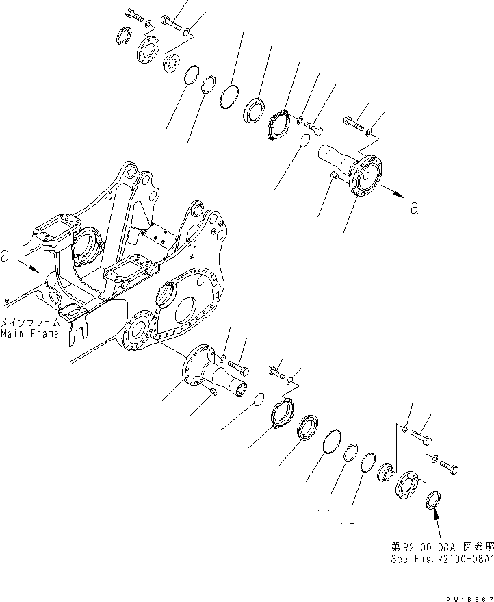 70. PIVOT SHAFT (FOR DUAL TILT PITCH DOZER)(#18001-19554) [J2700-02A1] - Komatsu part D375A-5 S/N 18001-UP [d375a-5c]