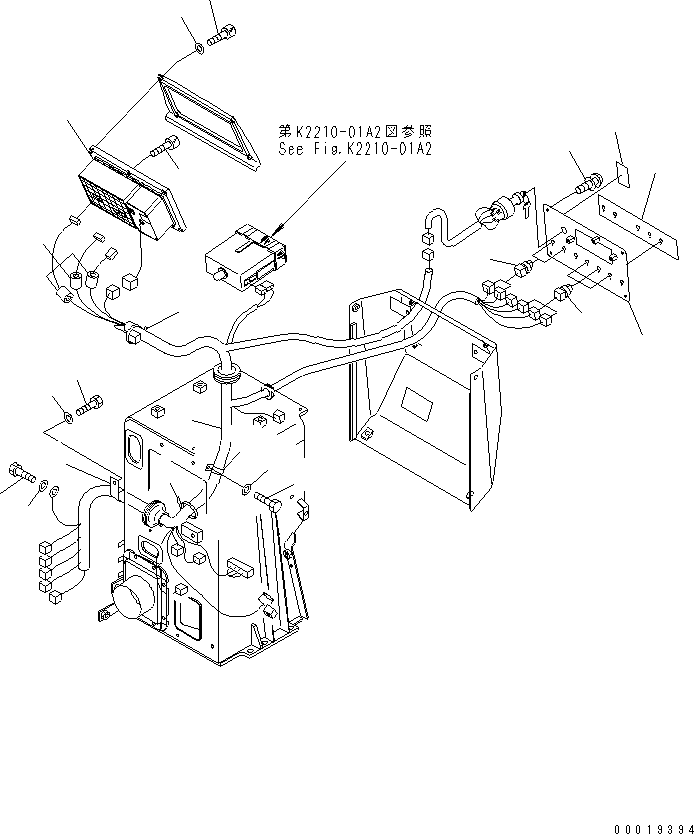 1100. DASHBOARD PANEL (FOR VHMS KIT) [K2210-01A3] - Komatsu part D375A-5 S/N 18001-UP [d375a-5c]