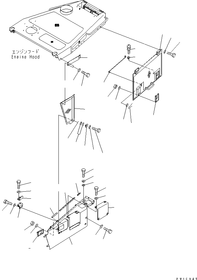 410. ENGINE SIDE COVER (L.H.) (STD) [M2140-02A3] - Komatsu part D375A-5 S/N 18001-UP [d375a-5c]