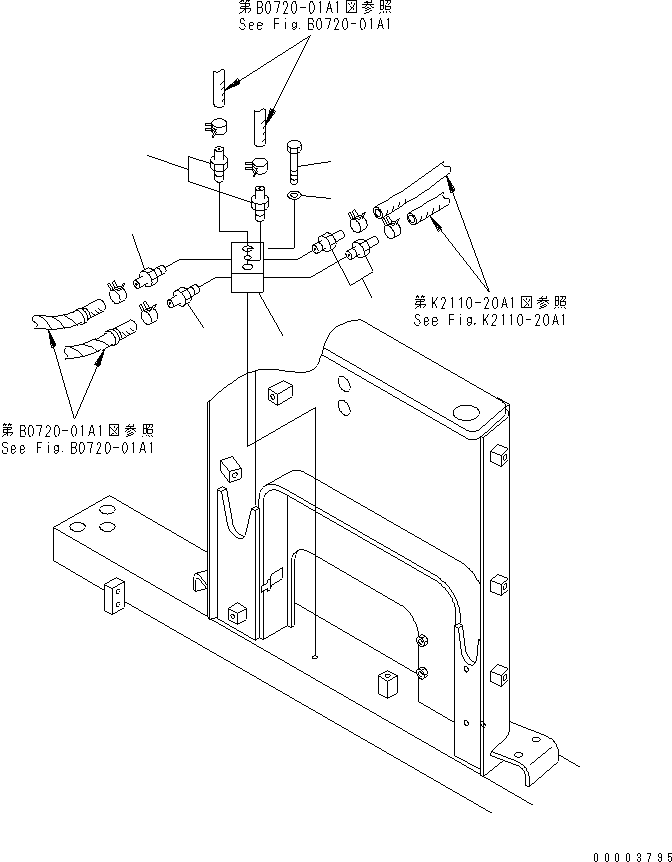 D375A-5C 00003795 EATER PIPING BLOCK (ADDITIONAL HEATER)(#18087-)