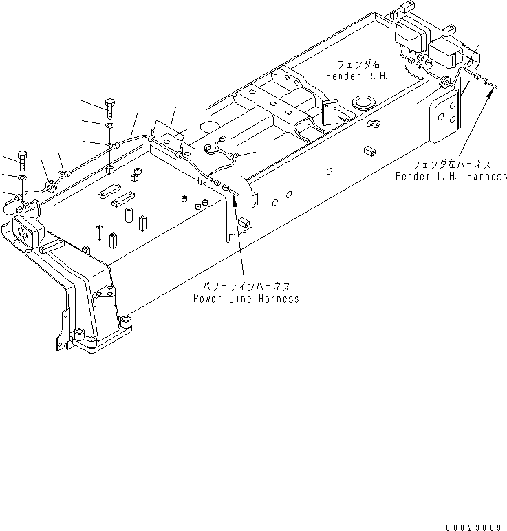 680. FENDER WIRING (R.H.) [M2210-07A0] - Komatsu part D375A-5 S/N 18001-UP [d375a-5c]