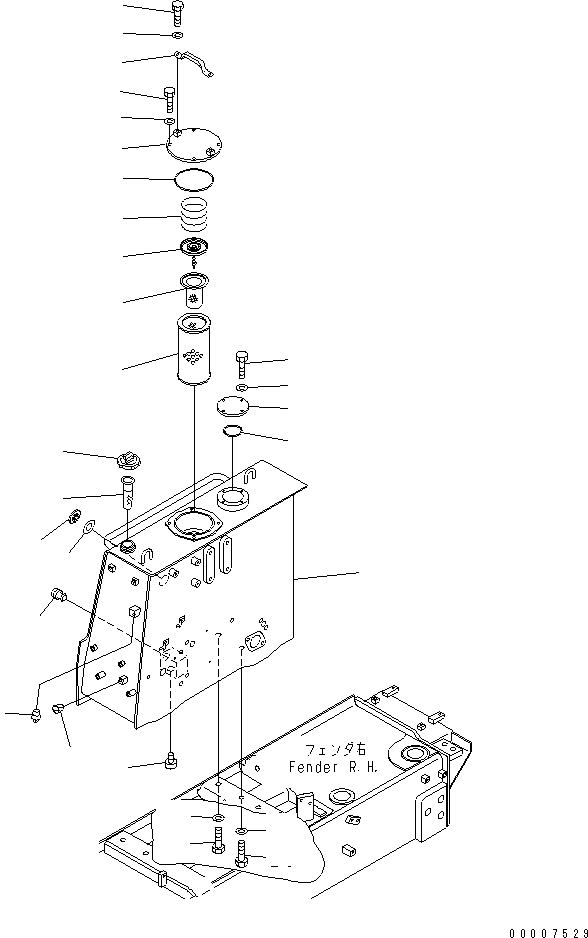 830. HYDRAULIC TANK [M2210-12A0] - Komatsu part D375A-5 S/N 18001-UP [d375a-5c]