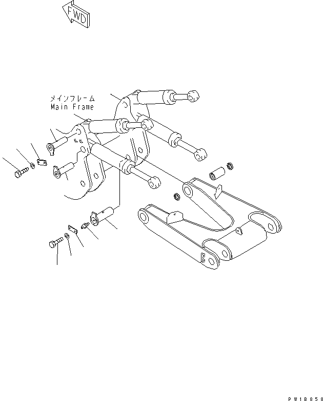 480. RIPPER ARM PIN [T2410-01A0] - Komatsu part D375A-5 S/N 18001-UP [d375a-5c]