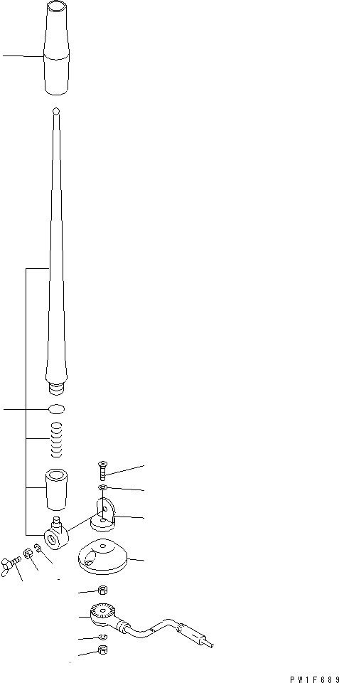 70. RUBBER ANTENNA [Y1062-01A0] - Komatsu part D375A-5 S/N 18001-UP [d375a-5c]