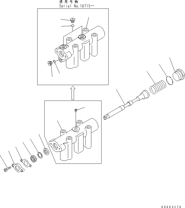 90. PARKING BRAKE VALVE (FOR STEERING) [Y1220-02A0] - Komatsu part D375A-5 S/N 18001-UP [d375a-5c]