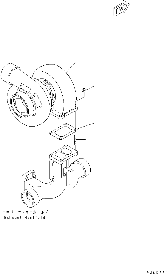 190. TURBOCHARGER MOUNTING (EXTREMELY BAD FUEL GROUND SPEC.)(#311446-) [A1530-A6H2] - Komatsu part D375A-5 S/N 18001-UP [d375a-5c]