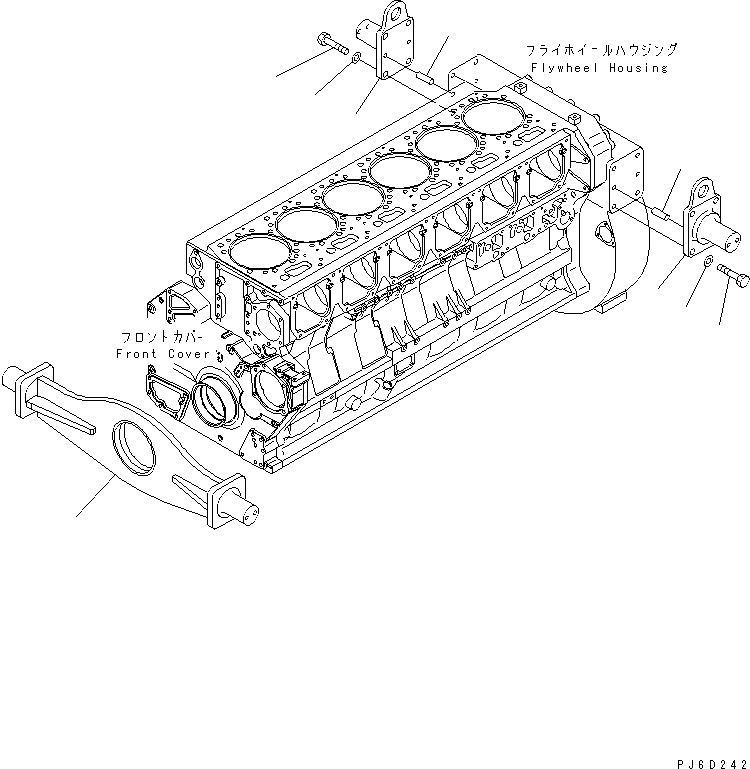 570. ENGINE MOUNTING [A2250-A6C9] - Komatsu part D375A-5 S/N 18001-UP [d375a-5c]