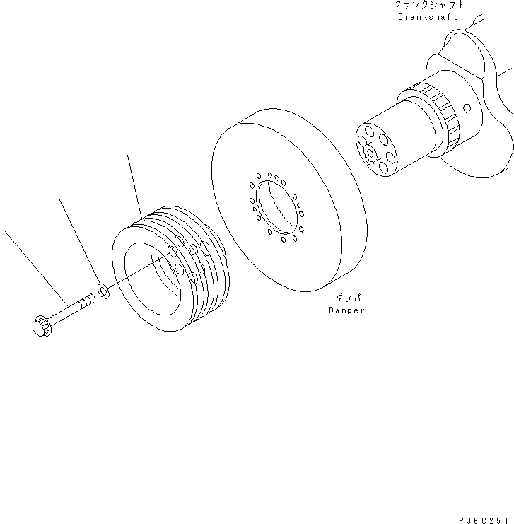 610. CRANK PULLEY [A2370-A6B3] - Komatsu part D375A-5 S/N 18001-UP [d375a-5c]