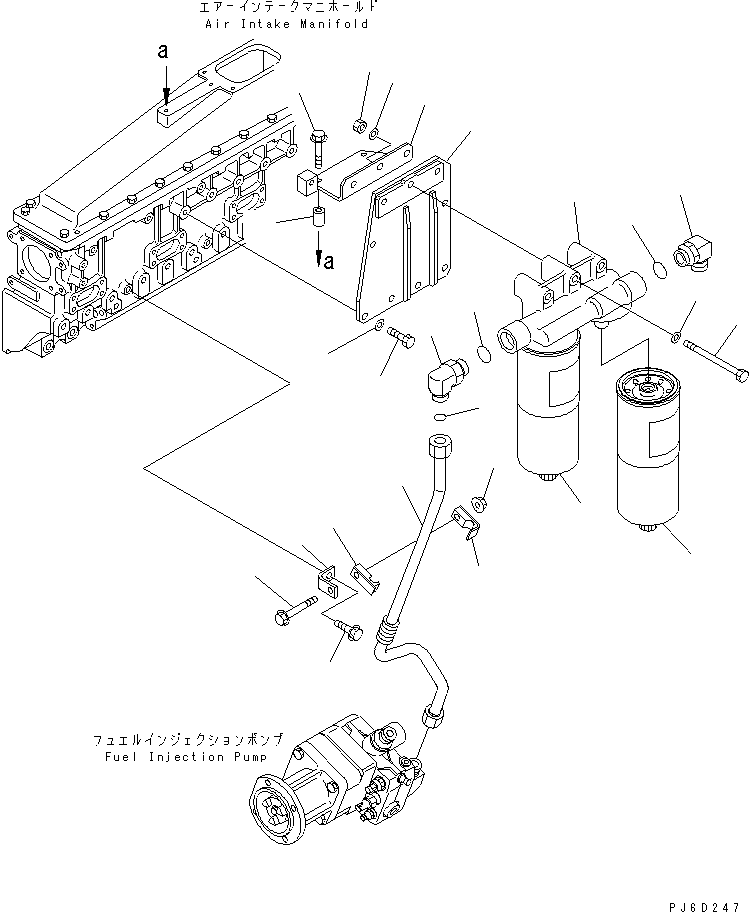 760. FUEL FILTER MOUNTING [A4110-A6F4] - Komatsu part D375A-5 S/N 18001-UP [d375a-5c]