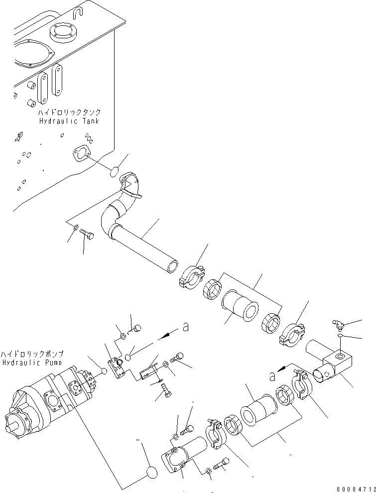 40. HYDRAULIC PUMP SUCTION PIPING [H0310-02A1] - Komatsu part D375A-5D S/N 17743-UP (-50cent. Spec.) [d375a-7c]