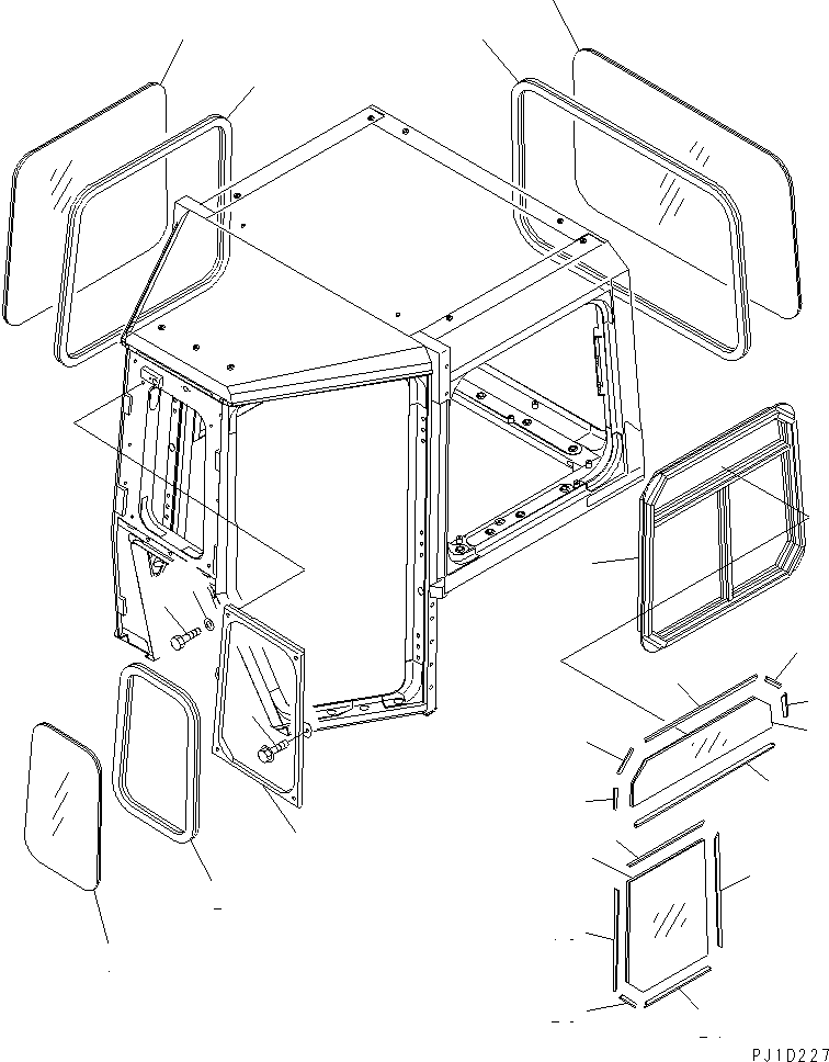140. CAB (WINDOW SASH) [K0210-05A3] - Komatsu part D375A-5D S/N 17743-UP (-50cent. Spec.) [d375a-7c]