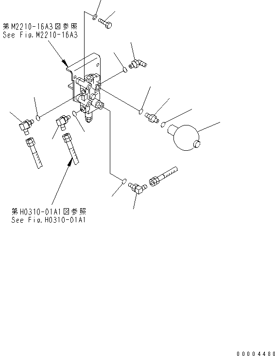 590. ACCUMULATOR [M2210-17A3] - Komatsu part D375A-5D S/N 17743-UP (-50cent. Spec.) [d375a-7c]